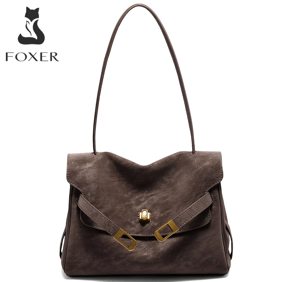 Sac à bandoulière en cuir FOXER pour femme, nouvelle collection printemps 2026, sac fourre-tout gran
