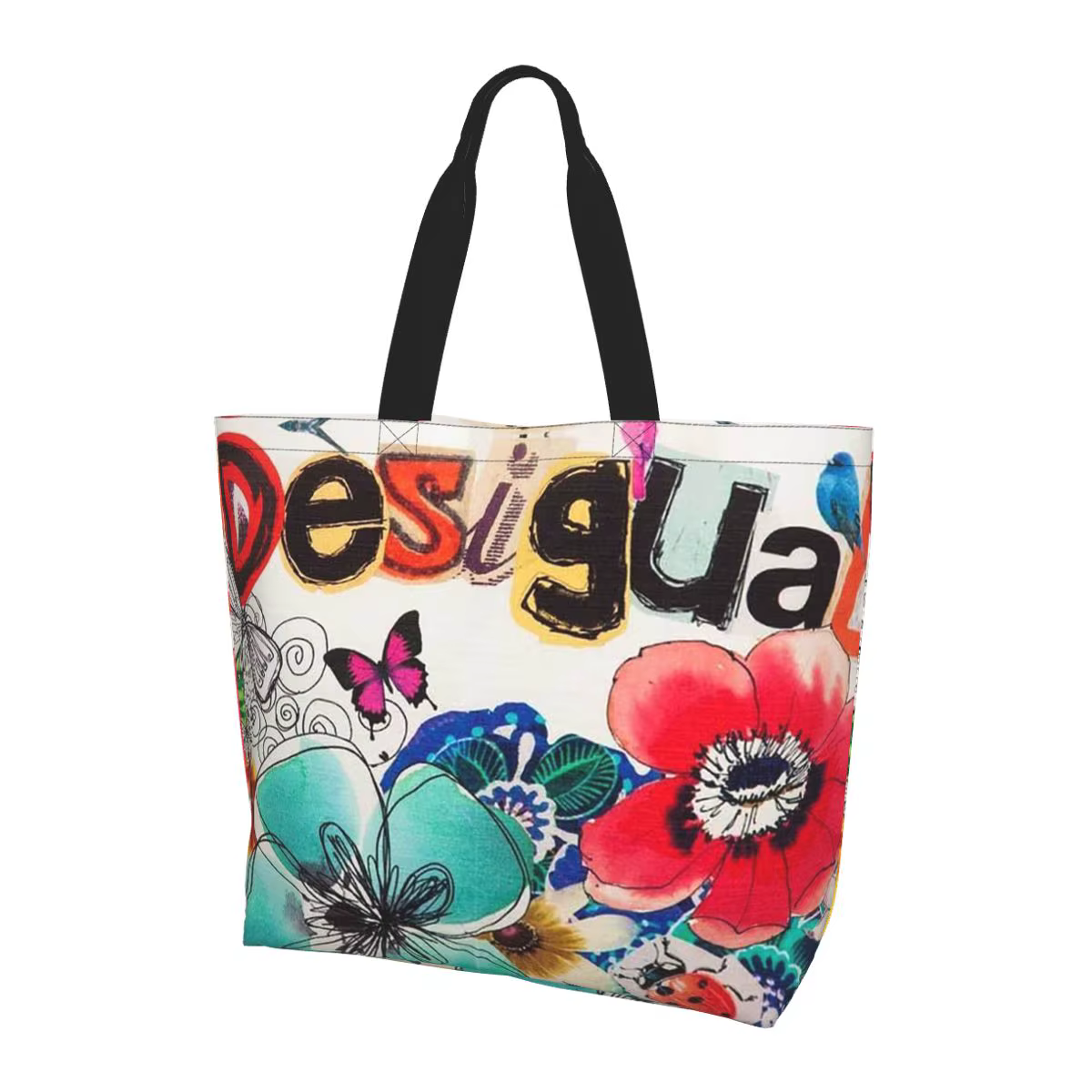 Desigual – sac fourre-tout de Shopping personnalisé en toile, sacs à bandoulière de grande capacité,