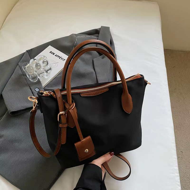 Sac seau à main décontracté de couleur unie pour femmes, léger, grande capacité, sac à bandoulière D