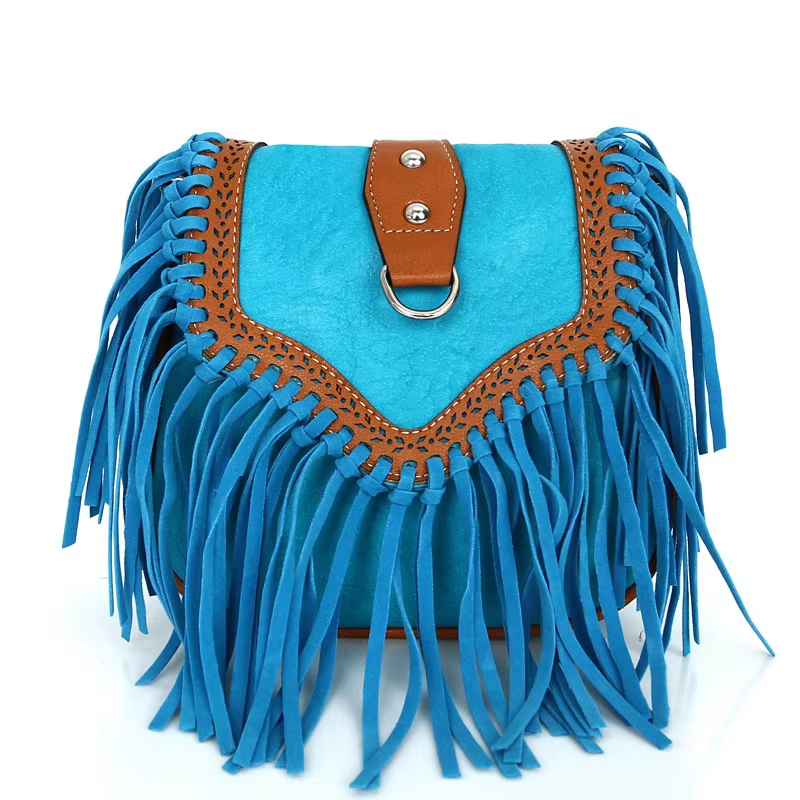 Sac à bandoulière à pompon pour femme, style bohème, sac à bandoulière rétro à la mode, petit sac co