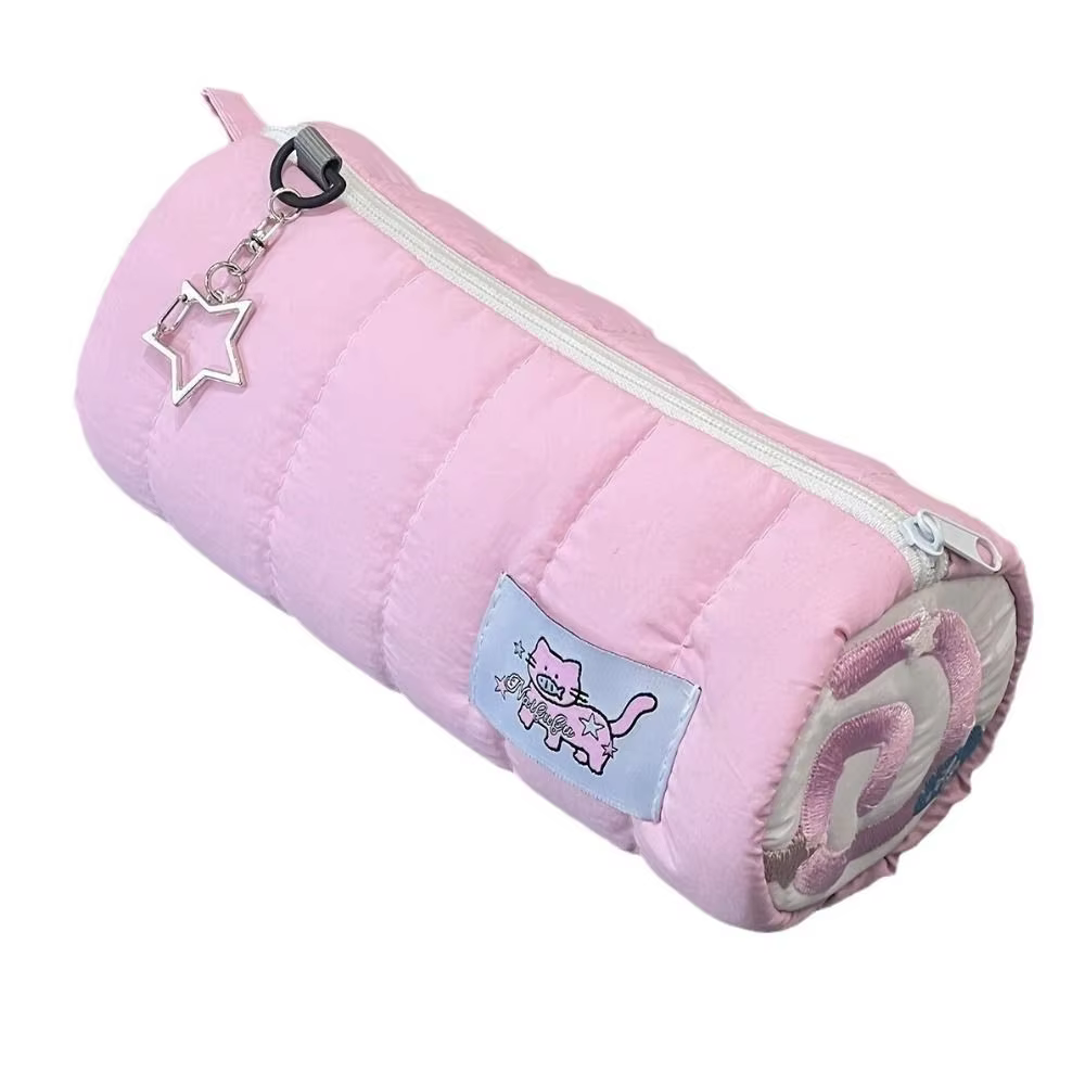 INS – sac à stylos rose de grande capacité, trousse à crayons créative douce au toucher, organisateu