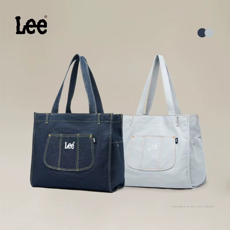 Sac fourre-tout en jean grande capacité LEE à multiples poches pour femme – Tendance, idéal pour le