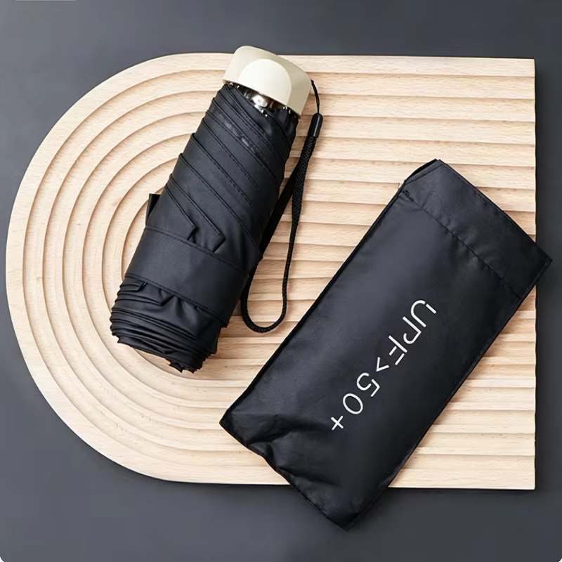 Mini parapluie de poche léger, protection UV UPF50+, pliable, pour le soleil et la pluie, parasol de
