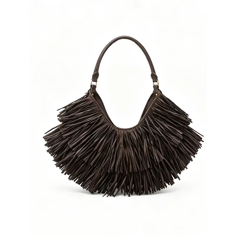 Sac fourre-tout bohème à franges pour femme, sac à main, sac hobo à porter sous le bras, style europ