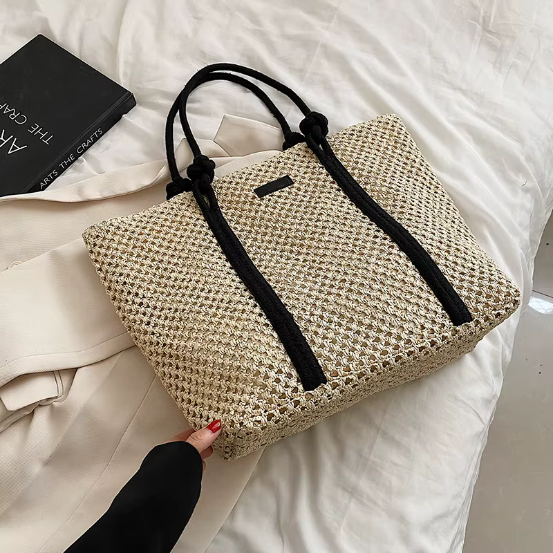 Sacs de paille d'été pour femmes, grands sacs de plage faits à la main, 2022 rotin tissé, sacs à mai