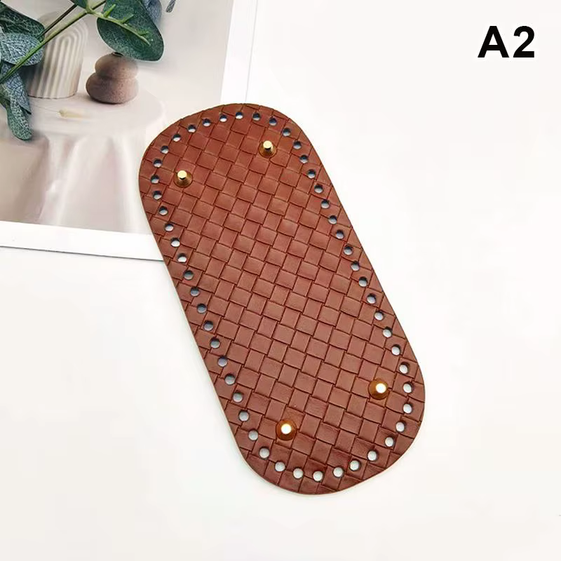 Base de sac en cuir PU 22x10cm pour sacs tricotés DIY, fond rectangulaire pour sacs au crochet, acce