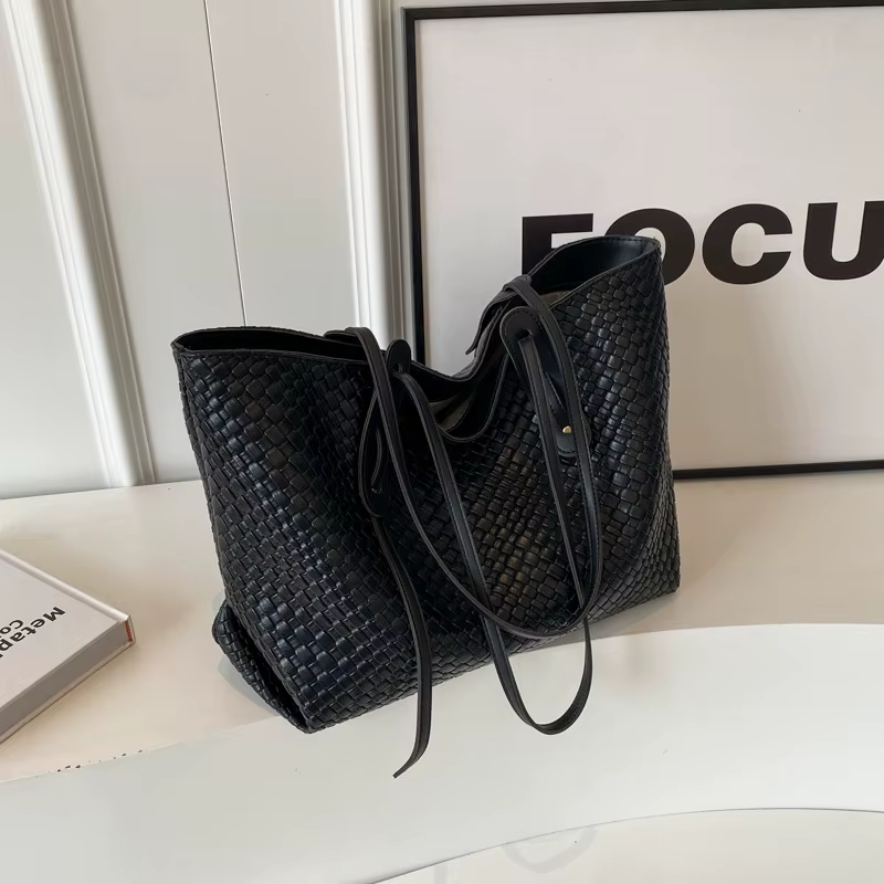 Sac fourre-tout tricoté pour femmes, sac à bandoulière rétro polyvalent de styliste, sac de classe p