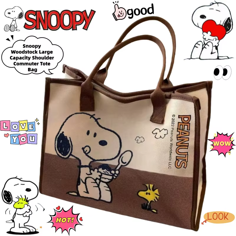 Sac à bandoulière Snoopy Woodstock, grand format, pour les trajets quotidiens, sac à main en toile c