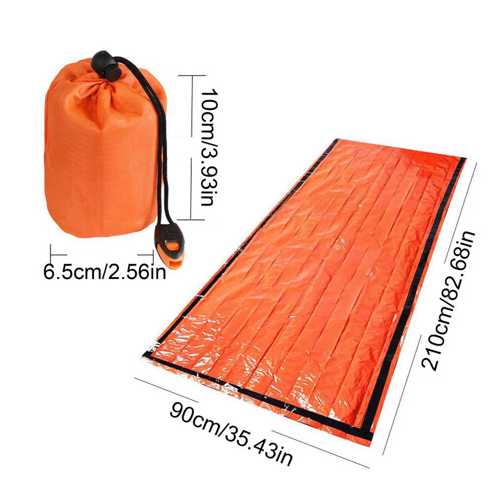 Sac de couchage de survie, tapis de sol Compact avec sifflet, équipement de Camping en plein air, sa