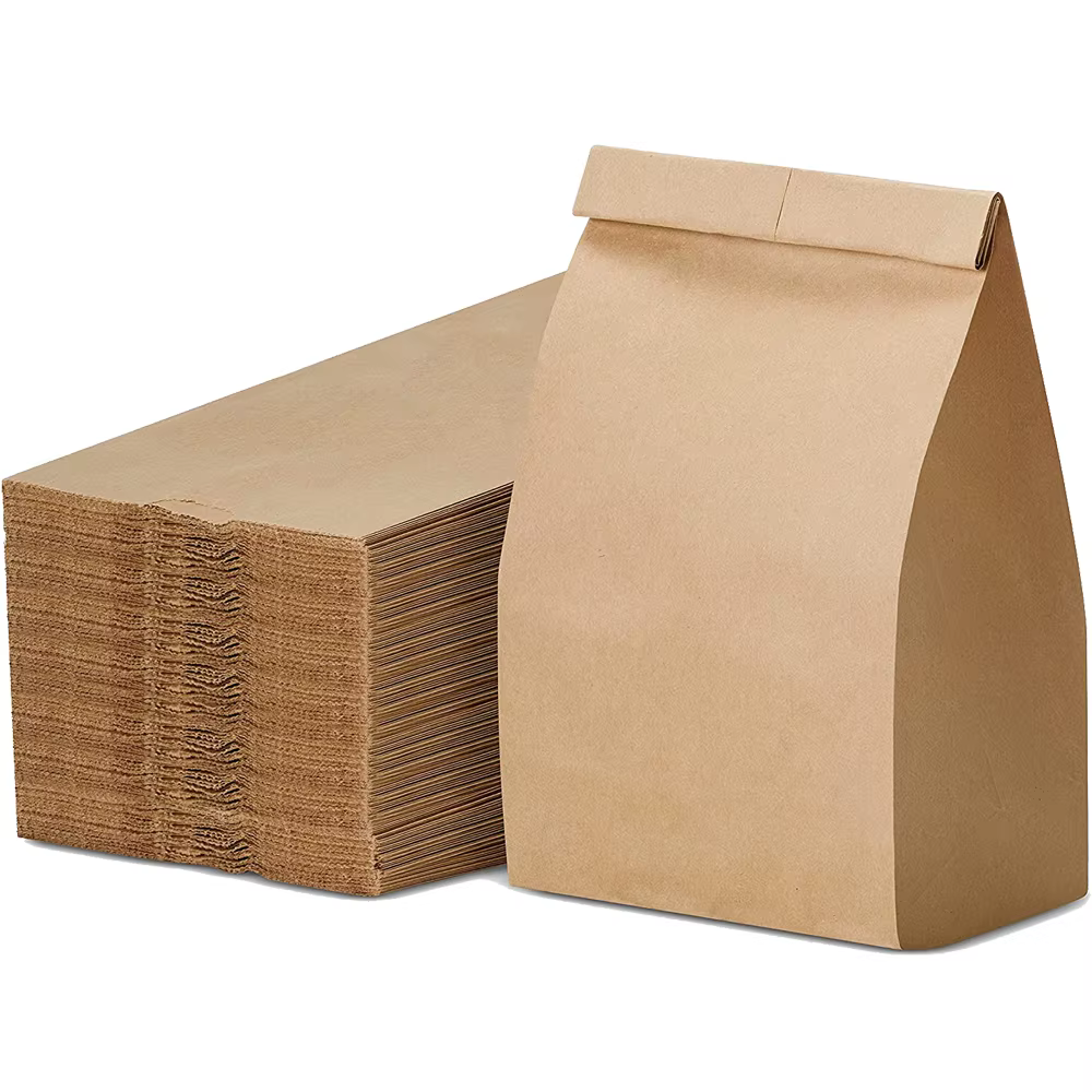 Sacs à déjeuner en papier 20/50PCS, sacs jetables en papier kraft pour pain, sandwich, collation, pe