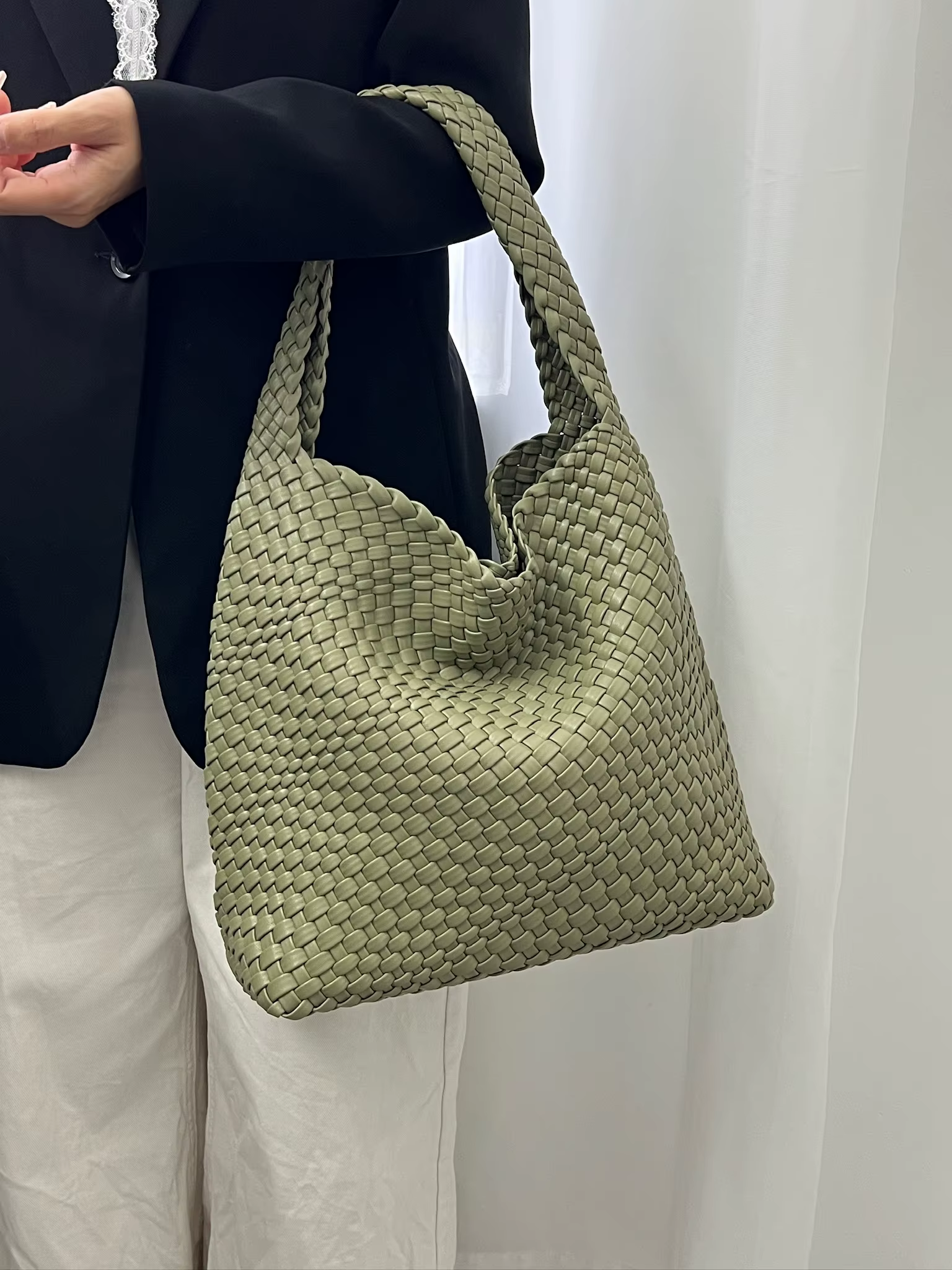 Sac tissé sacs à main et sacs à main sac en cuir PU tissé pour femmes sac fourre-tout tissé sac à ba