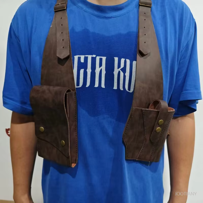 Sac à dos rétro Steampunk pour hommes, Double portefeuille pour téléphone portable, sac à bandoulièr