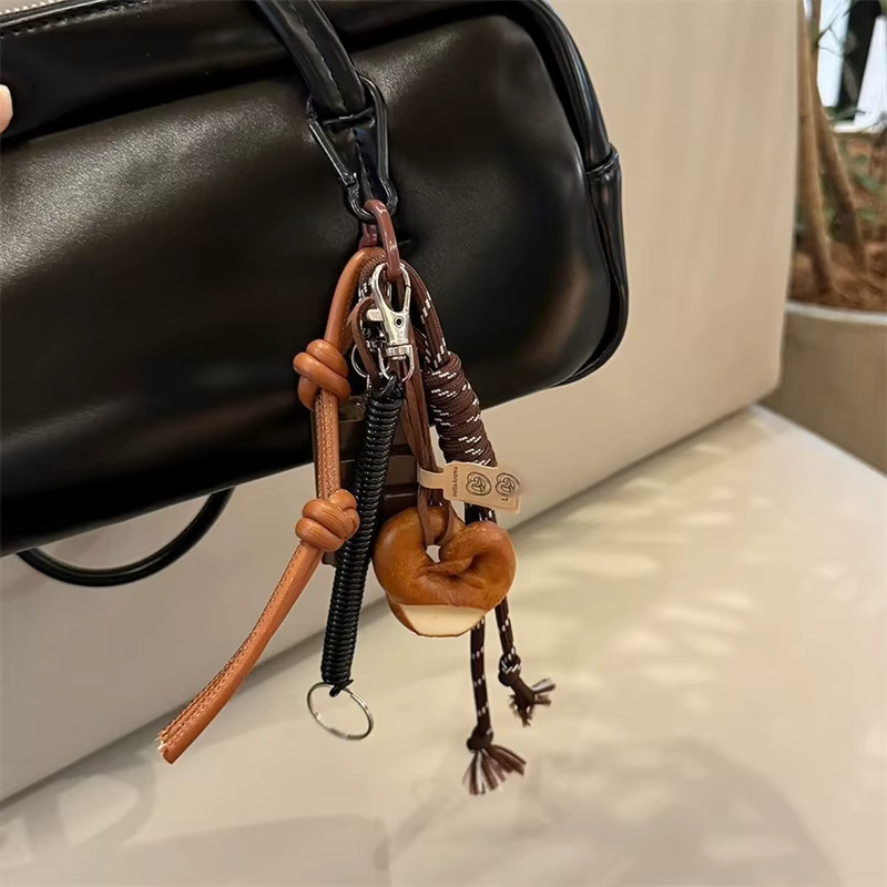 Automne/hiver marron mignon pain alcalin Style coréen INS sac pendentif chocolat escalade corde port