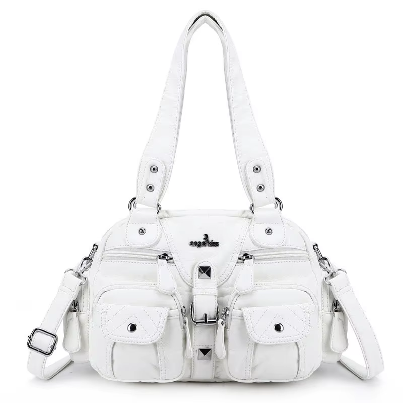 Angelkd'appareils-Sacs à main pour femmes, sacoche à poignée supérieure, sac PU initié, pack de boul