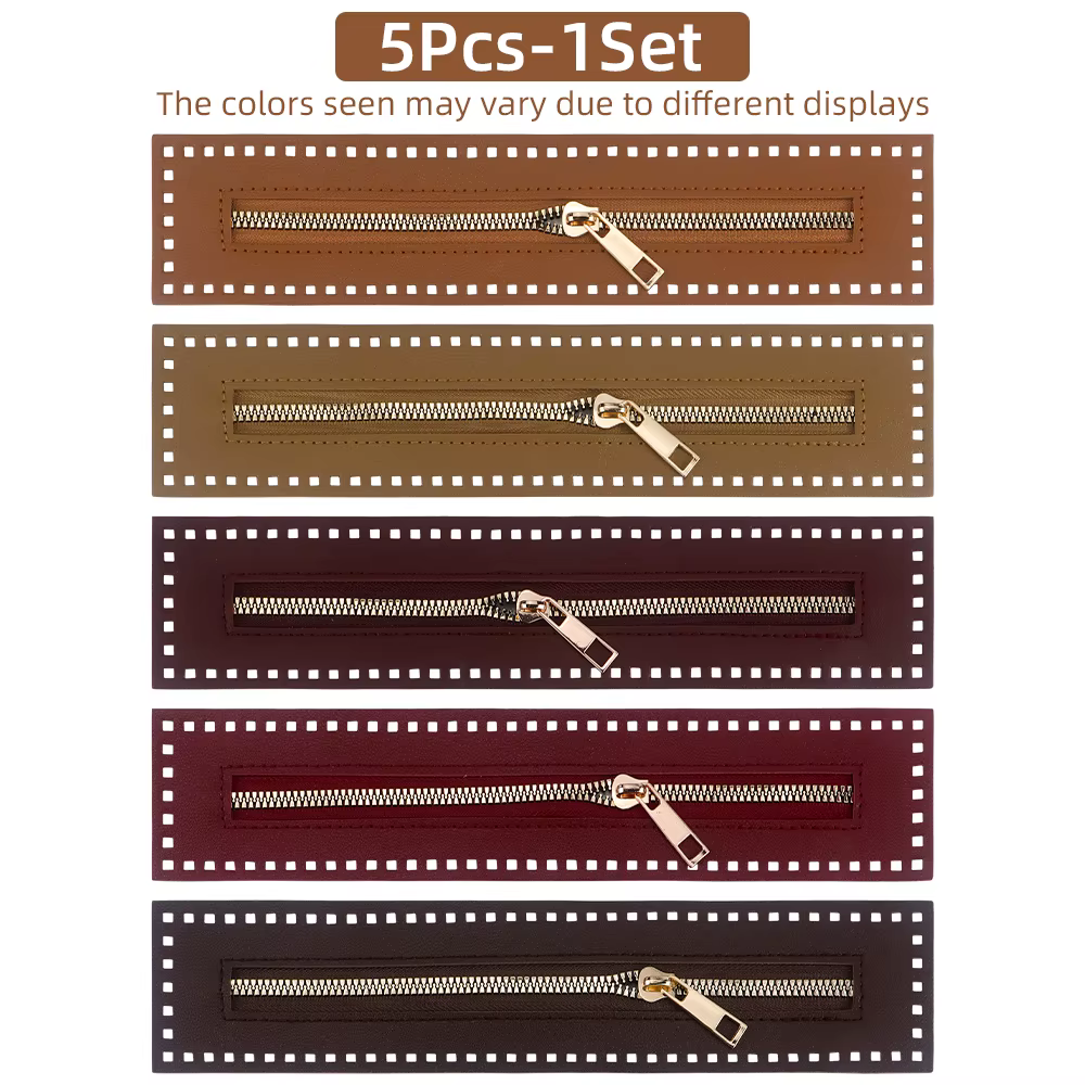 Lot de 5 sangles à fermeture éclair de 27 cm avec trou de couture, accessoires, matériel de bricolag