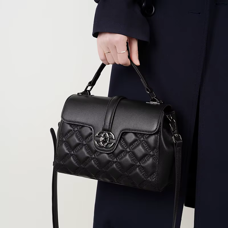 Nouveau sac pour femme à motif matelassé en cuir véritable-sac à bandoulière/sac fourre-tout à chaîn