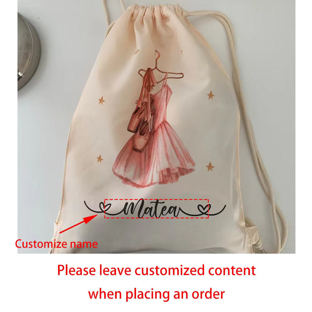 Sac de Ballet personnalisé ballerine cordon coton sacs de sport changement de vêtements maternelle r