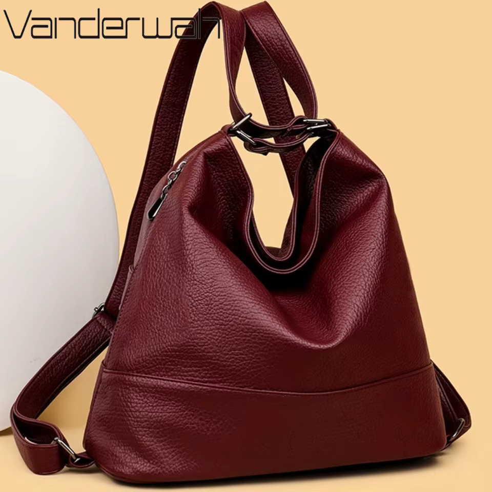 Sac à dos en cuir de qualité supérieure pour femmes, sac à dos de grande capacité pour les déplaceme