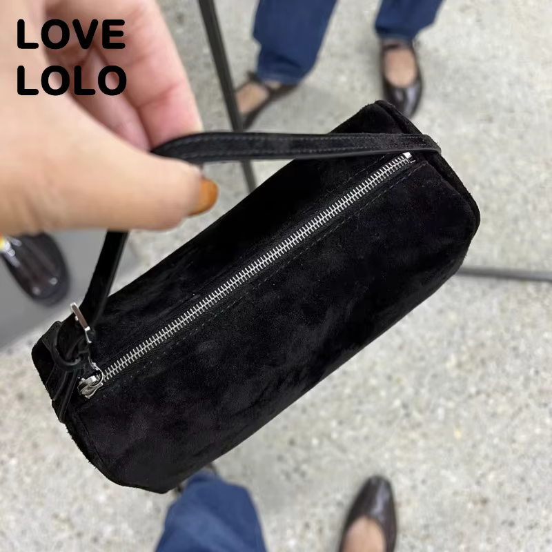 2025 nouveau luxe 90s porte-stylo sac véritable peau de vache souple et daim Mini sac à bandoulière 