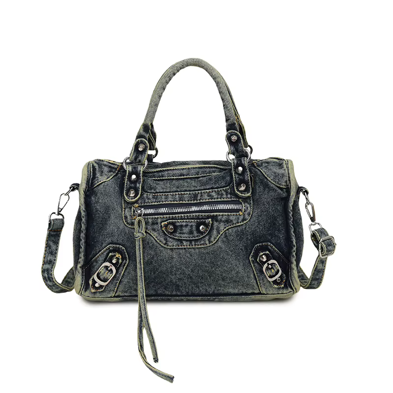 Sacs en Denim bleu pour femmes, Streetwear, sac à main de luxe de styliste, poches à fermeture éclai