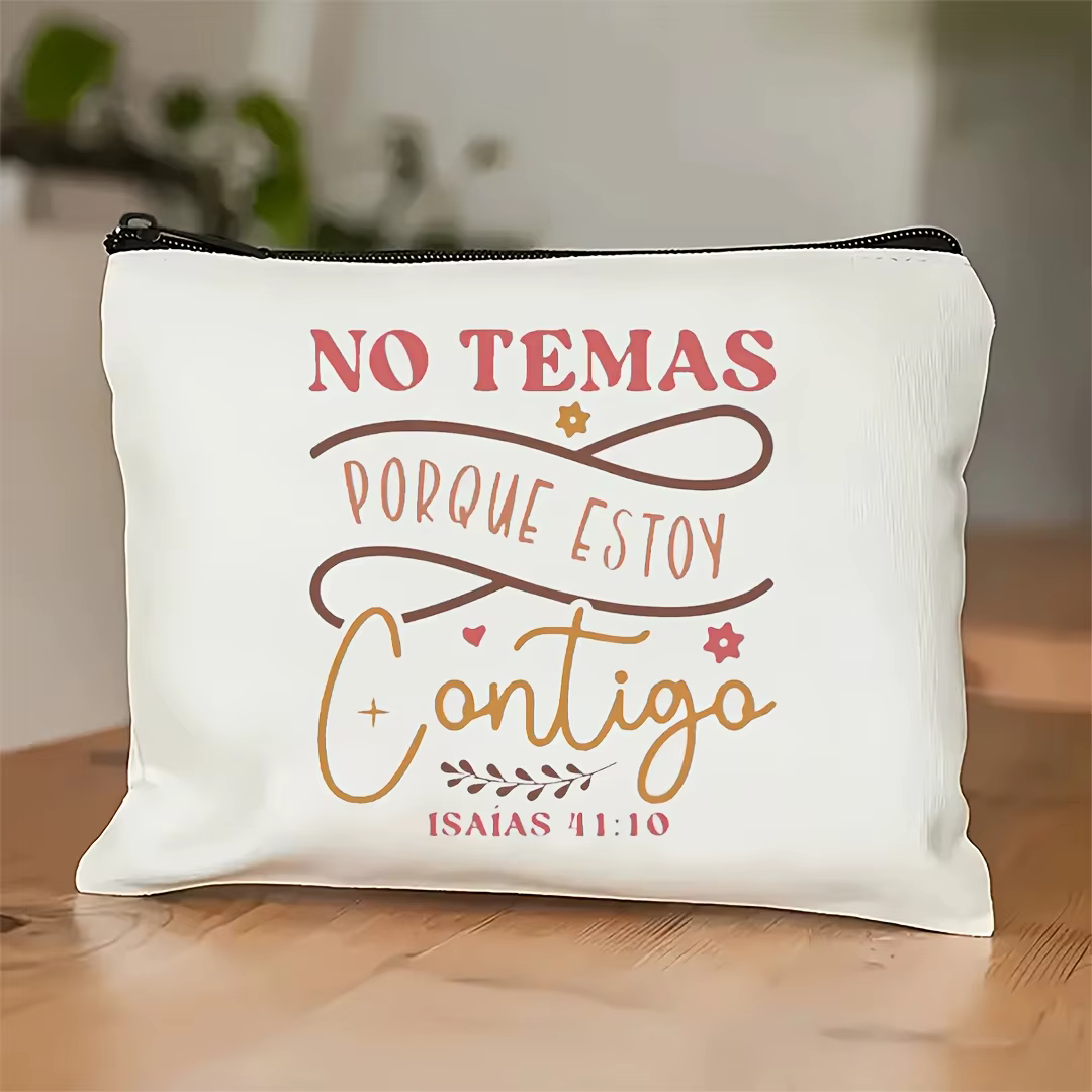Un sac de maquillage de la Bible espagnole d'inspiration - pochette multifonctionnelle à fermeture é