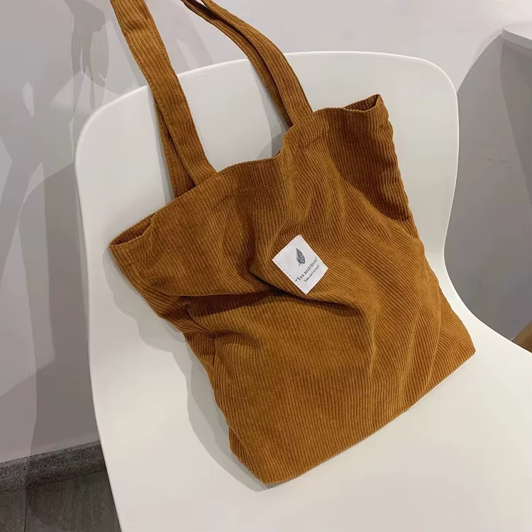 Sac cabas en velours côtelé pour femme JIOMAY 2025 – Sac fourre-tout élégant et durable, grande capa