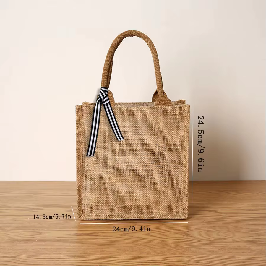 Nouveau sac fourre-tout en lin grande capacité sac fourre-tout noeud papillon sac à bandoulière piqu