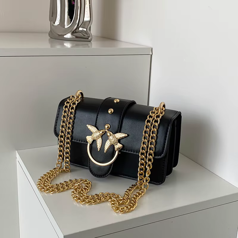Nouveau Sac Carré Mini Motif Oiseau 2026 – Sac Chic Convertible Vintage Unique à Porter à l'Épaule o