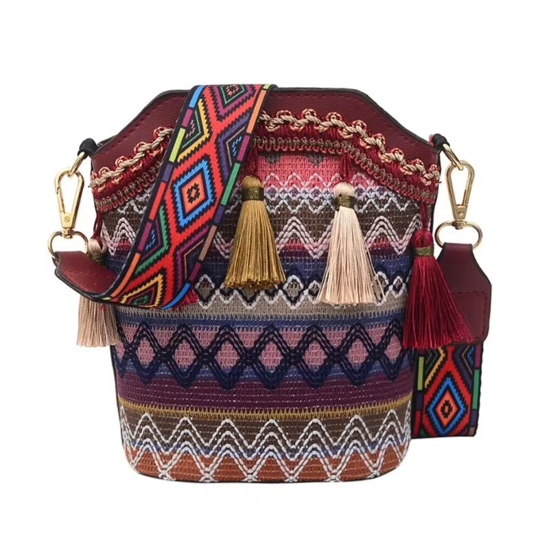 Sac à bandoulière ethnique tissé à la main pour femmes, sac à main pour dames, sac à main pour fille