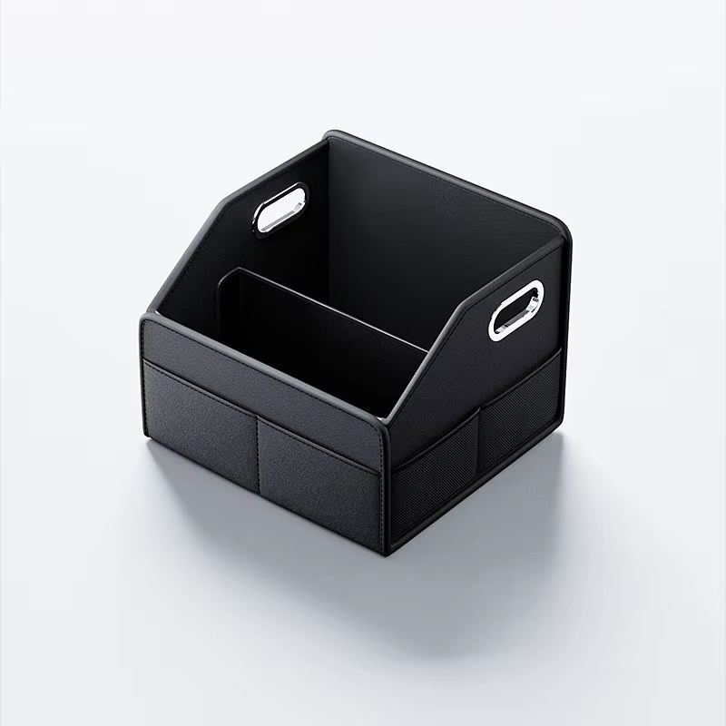 Organisateur de rangement pliable – Boîte fourre-tout en cuir PU pour coffre de voiture, SUV, maison