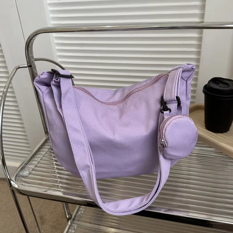Sac à bandoulière en toile pour femmes, sac de poitrine de grande capacité, sacoches décontractées a