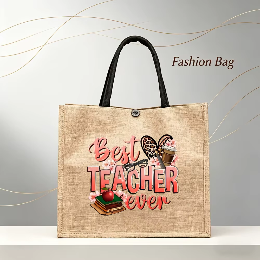 Sac fourre-tout en lin pour l'appréciation des enseignants, hommage à la gratitude, le meilleur ense