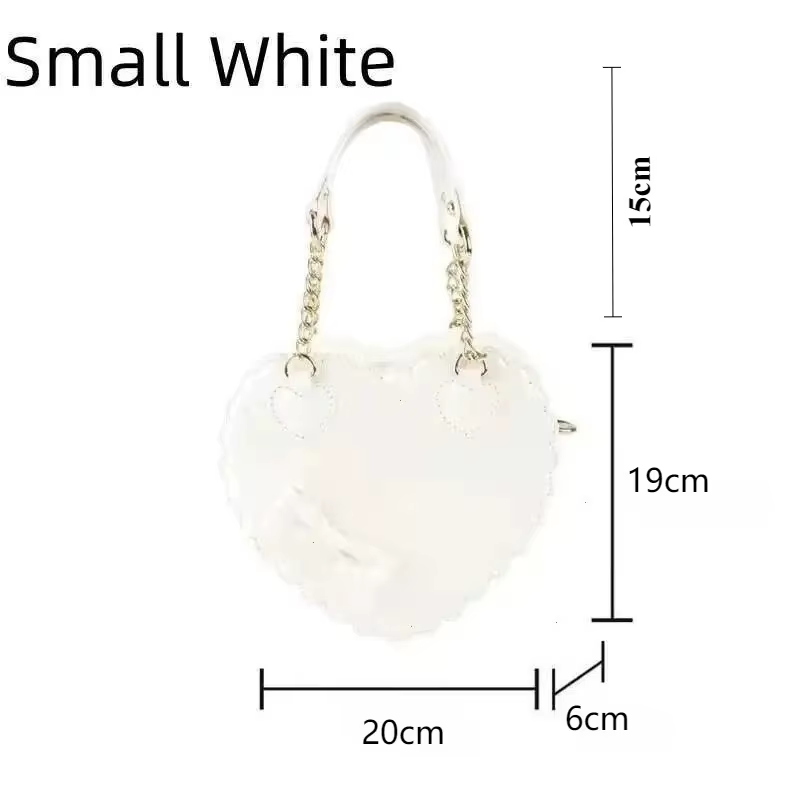 Sacs à main Lolita en forme de cœur en PU pour filles, sacs à bandoulière japonais avec nœuds papill