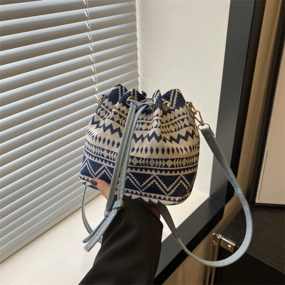 Sac à main en tissu de lin pour femme, sac à bandoulière floral, style ethnique, mode, E27