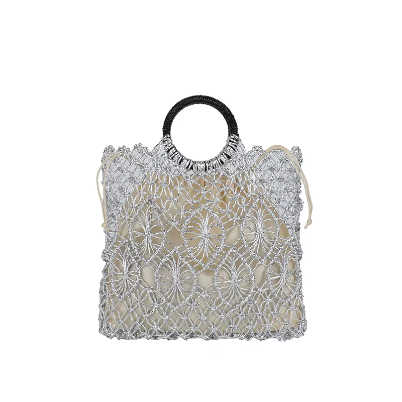Sac à bandoulière en paille tressée pour femmes, sac de plage Boho fait à la main, sac fourre-tout d