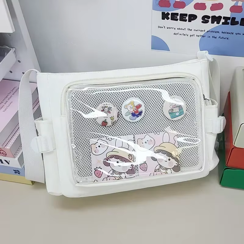 Sac à bandoulière Transparent japonais Y2K Lolita, nouvelle tendance, Badge Itabag, décoration DIY,
