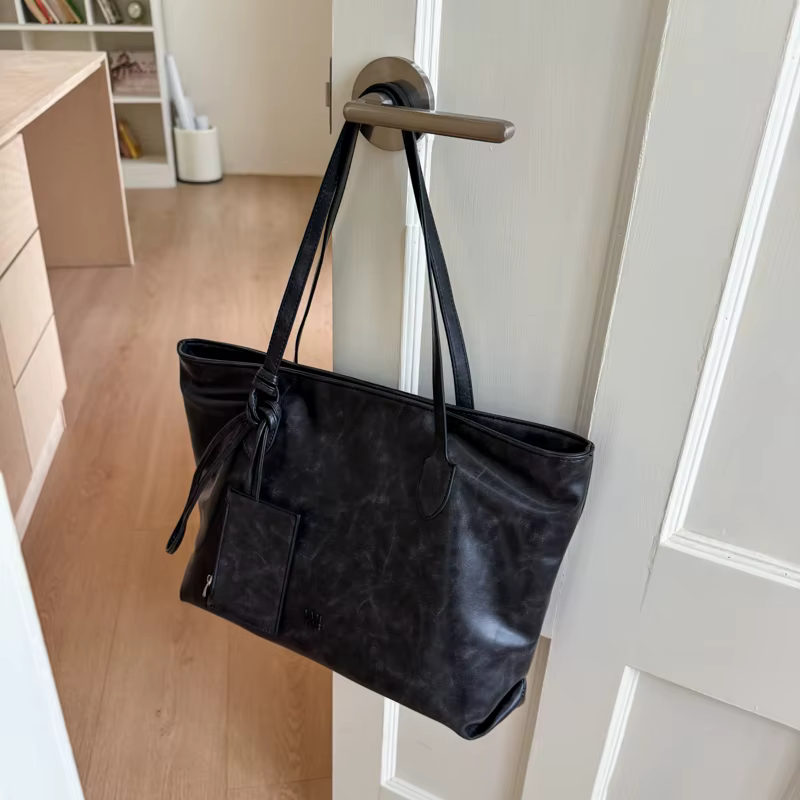 Vintage bolsa feminina haute capacité noir sac à bandoulière femmes qualité en cuir souple sac à mai
