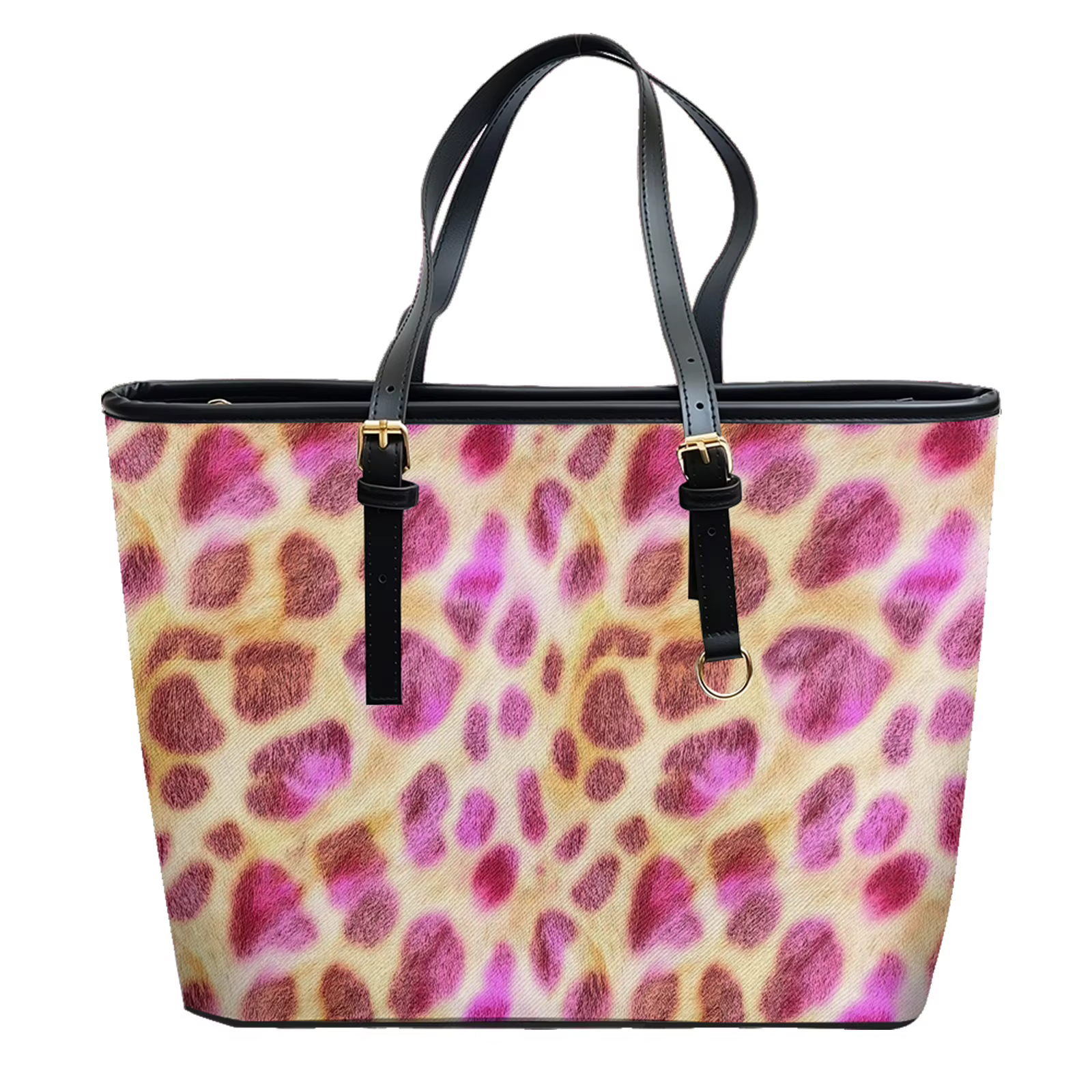 Sac à bandoulière en cuir Oxford PVC imprimé multicolore en fourrure de léopard urbain, fourre-tout