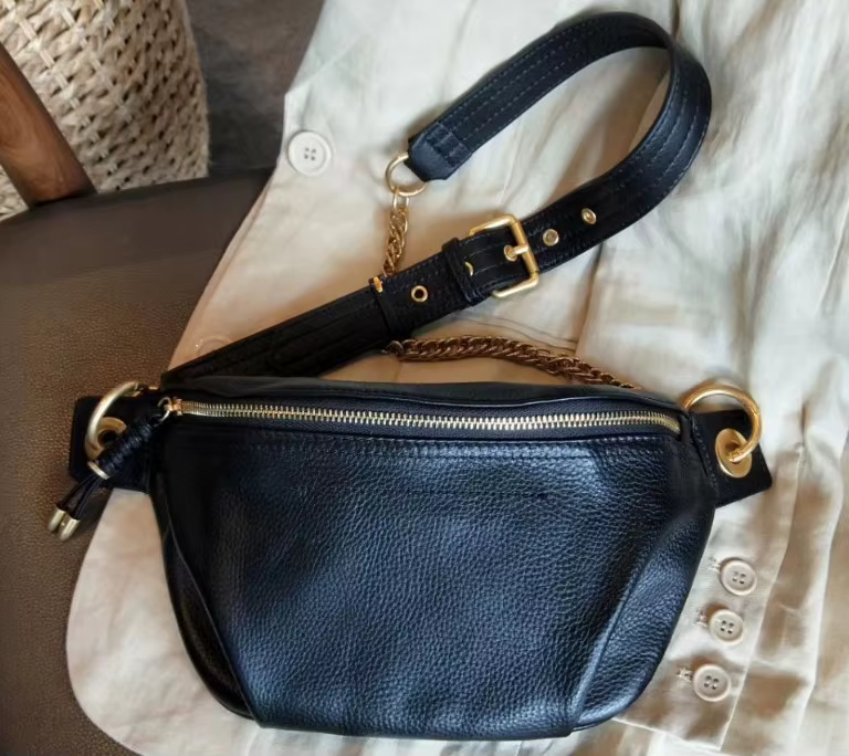 BRIGGS – sac à bandoulière multifonctionnel en cuir véritable gaufré pour femmes, sacoche de poitrin