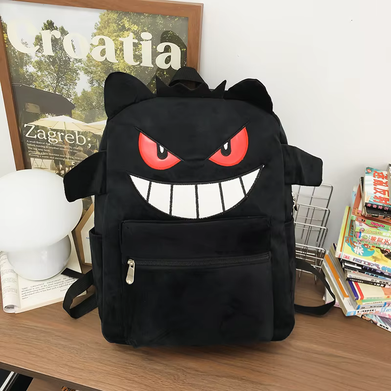 Sacs à dos en tissu doux à motif de dessin animé pour femmes, sac d'ordinateur de grande capacité, s