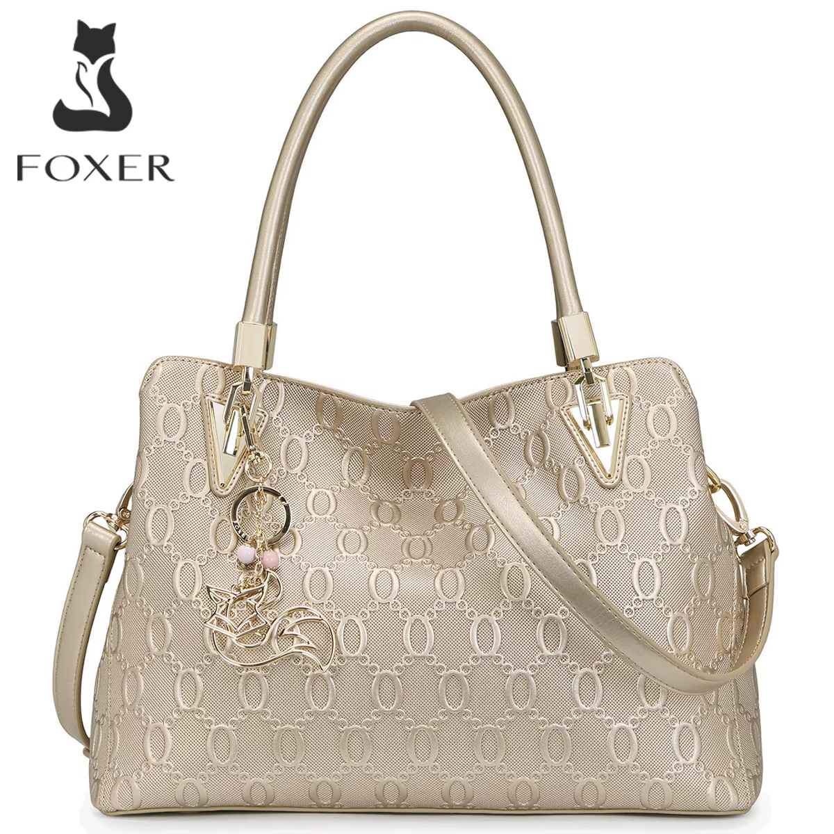 FOXER marque femmes peau de vache sac à bandoulière femme fendu en cuir sac à main mode dame fourre-