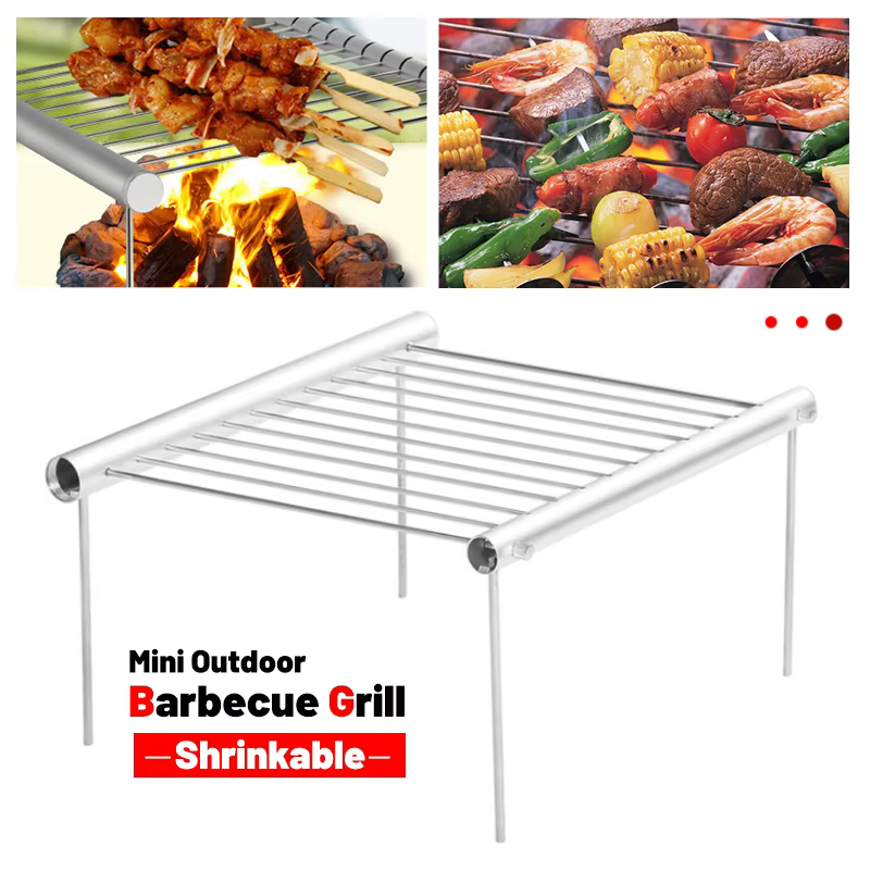 Mini Barbecue Pliant Portable en Acier Inoxydable, Accessoires de Cuisson pour la Maison, le Parc, l