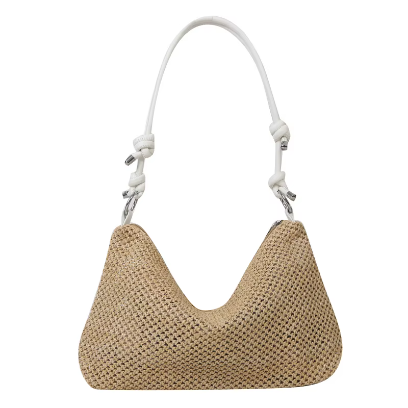 Sac de plage d'été en paille tressé à la main pour femmes et jeunes filles, grand sac fourre-tout te