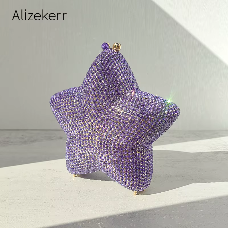 Alizekerr sacs de soirée en cristal en forme d'étoile femmes Boutique magnifique strass scintillant 