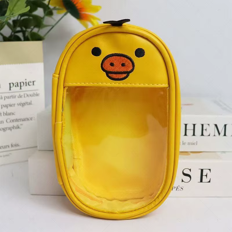 Porte-monnaie Kawaii Rilakkuma Kiiroitori en forme de poussin jaune, mini trousse de maquillage en P