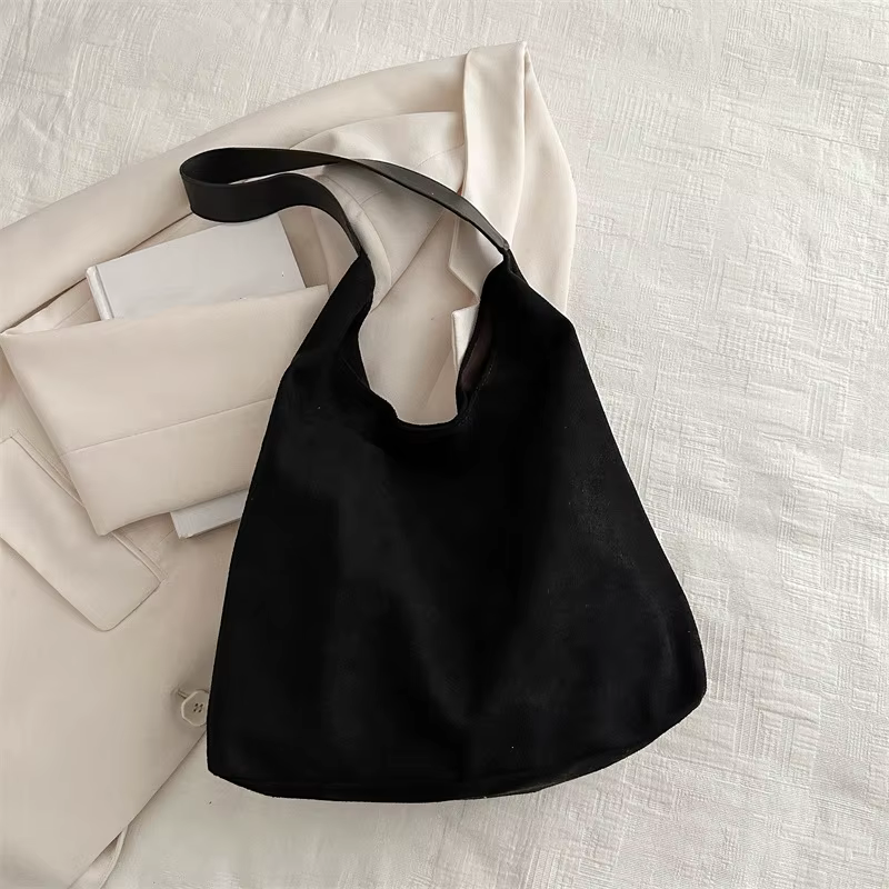 Sac à bandoulière Vintage en daim pour femmes, grande capacité, couleur unie, Design Simple, fourre-