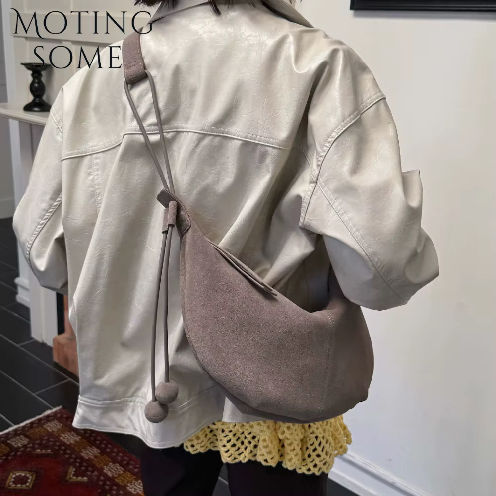 Motingsome sacs de selle en daim naturel en cuir véritable sacs de luxe pour femmes sac à bandoulièr