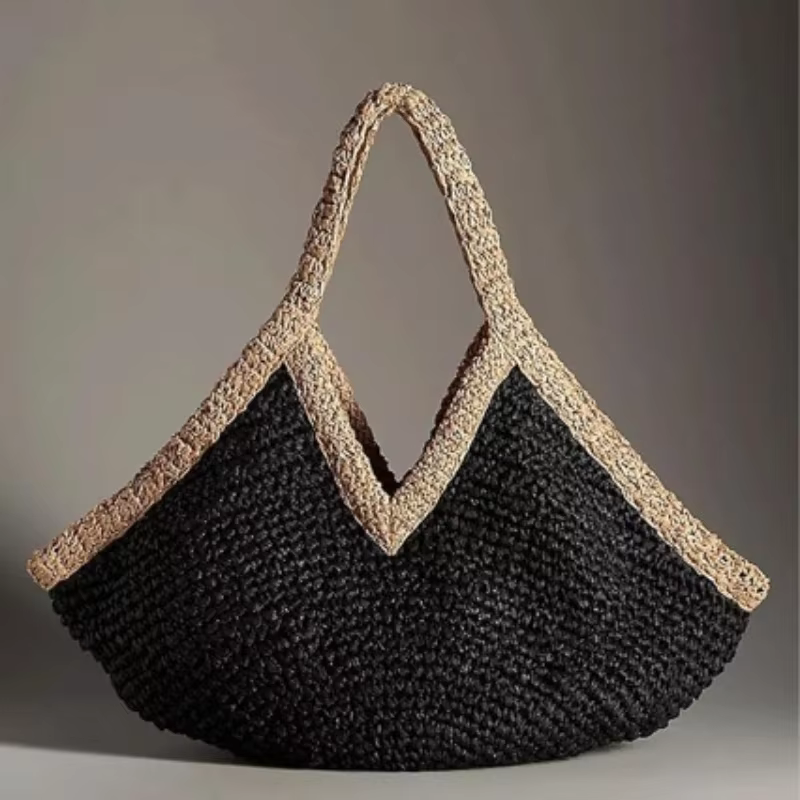Nouveau sac à main tressé à la main pour l'été, grande capacité, sac de plage, sac à bandoulière, sa