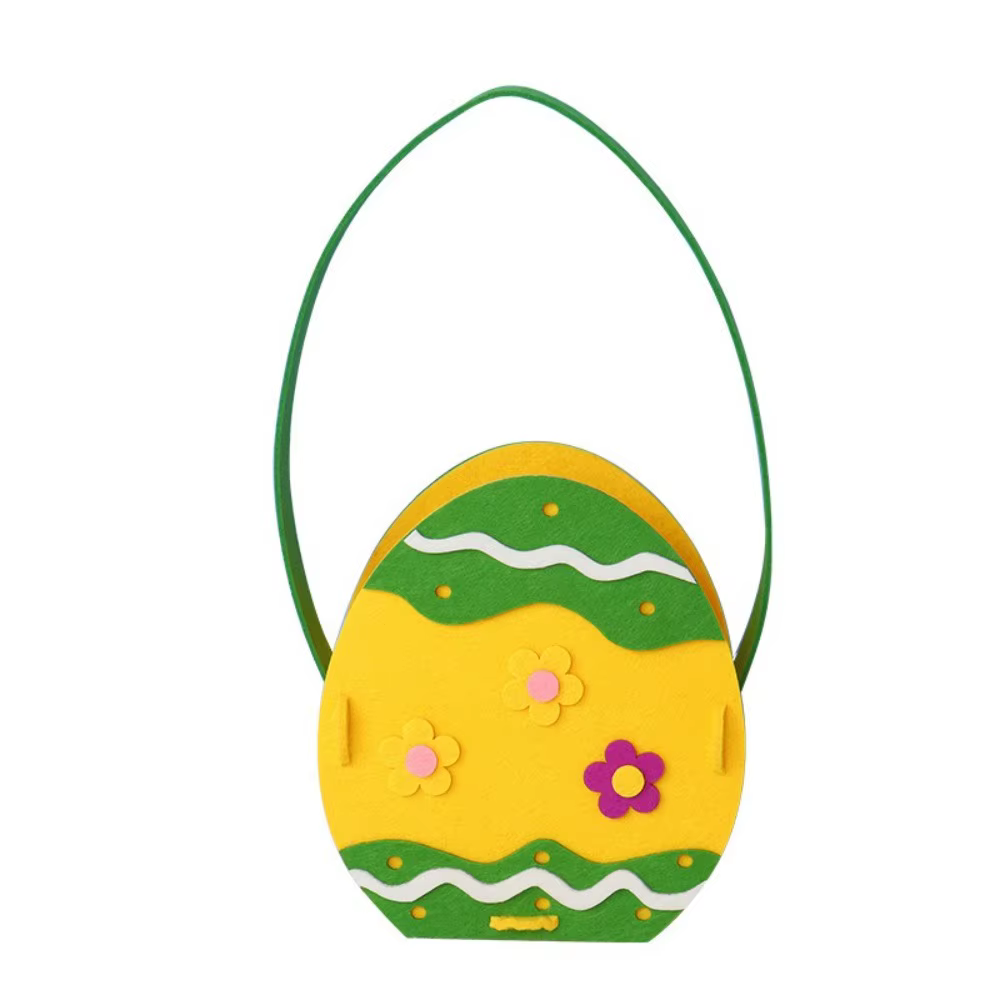 Sac à main en feutre, panier de Pâques, sacs à bonbons colorés en forme d'œufs de dessin animé, sacs