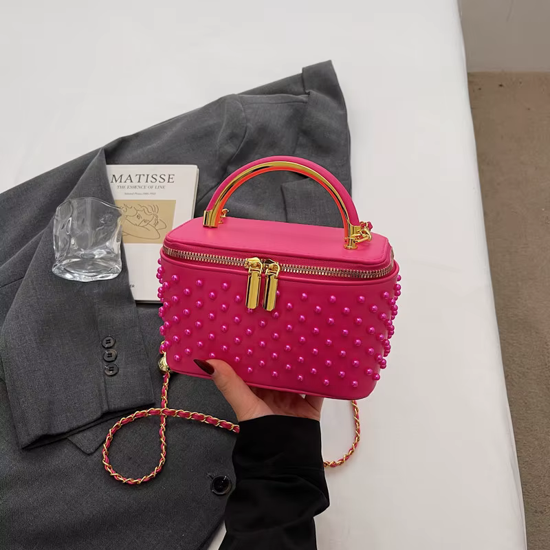 Sac à main élégant en perles pour femme, nouvelle collection printemps 2026, sac seau charmant avec 